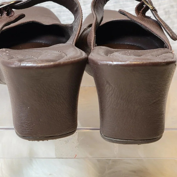 Dockers Womens Quirky Mary Janes Brown Leather Mules Shoes Slip On Clogs Wedge‎ - Picture 6 of 10